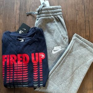 Boys NWT Nike outfit-shirt SM-Pants MED